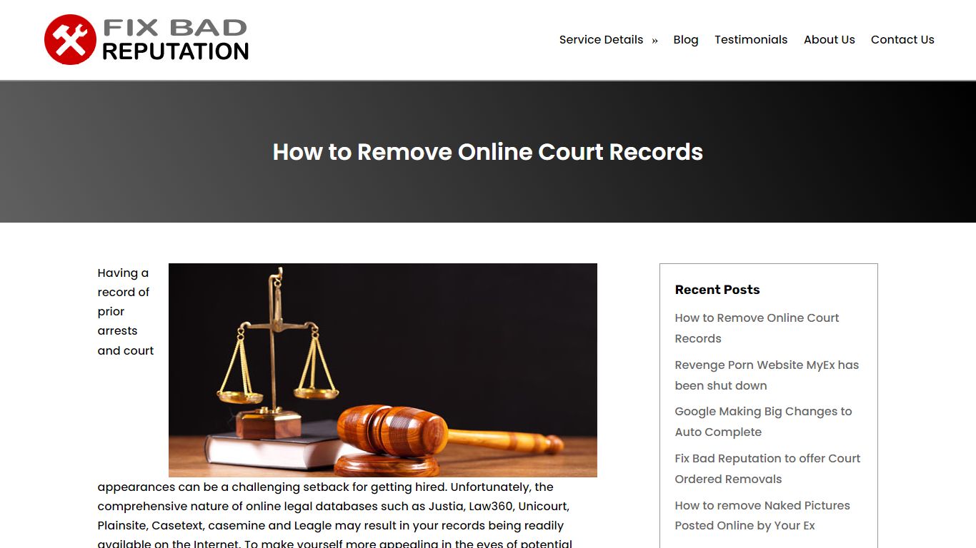How to Remove Online Court Records - Fix Bad Reputation